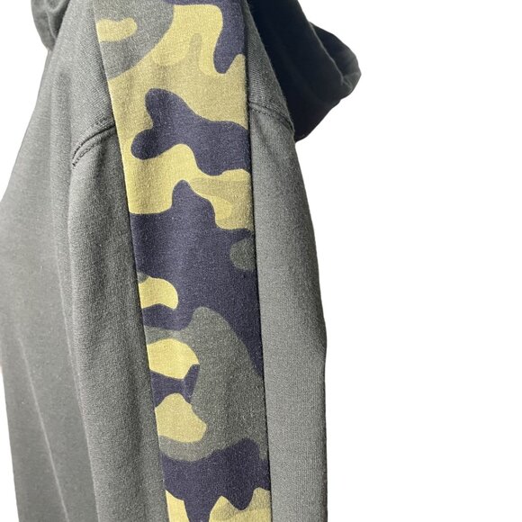Michael Kors Womens Hoodie Sweatshirt Army Green Camouflage Sleeves Size S u - Picture 7 of 13